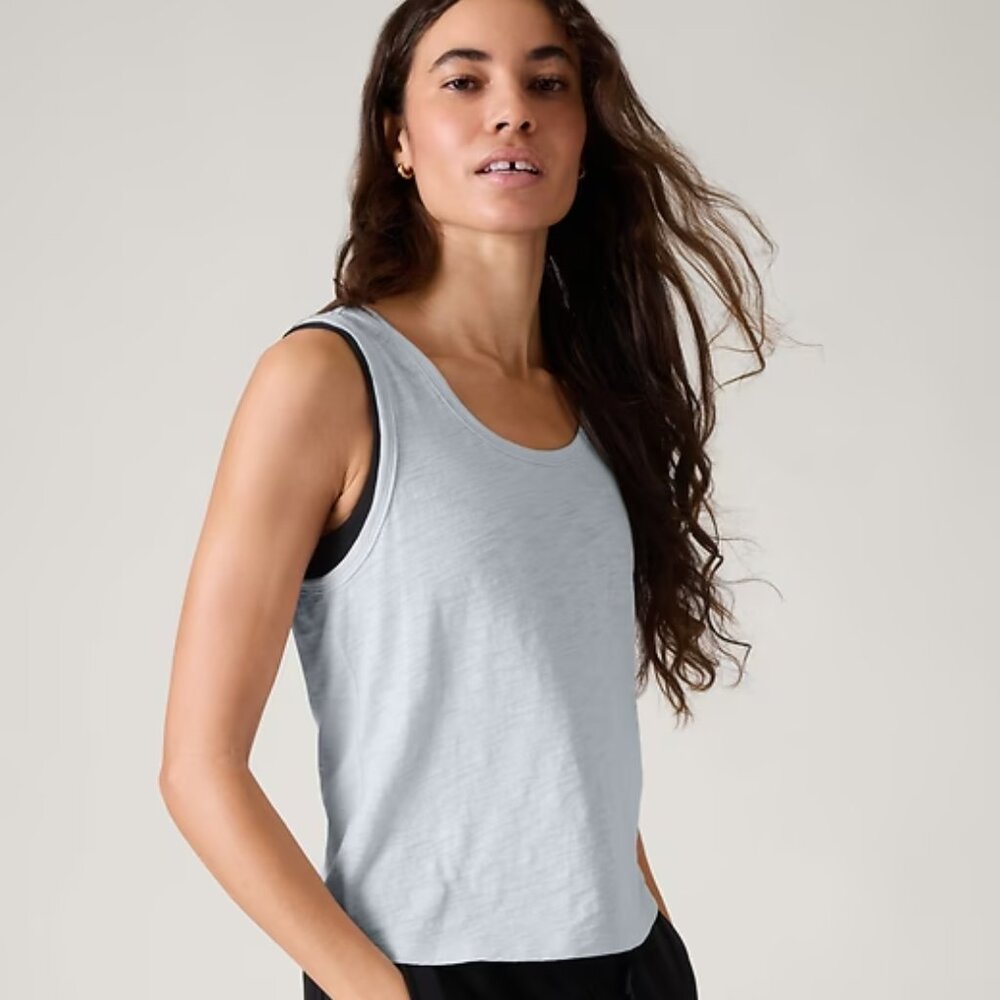 Athleta Essential Slub Tank snowfall blue slub